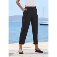 LASCANA Bundfaltenhose mit schmalem Gürtel in Barrel Form (mit Gürtel) mit Gürtel, in modischer Barrel-Form, Businesshose, bequem