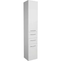 Saphir Hochschrank Quickset Badschrank 35 cm breit, 2 Türen, 2 Schubladen, 3 Einlegeböden Badezimmer-Hochschrank inkl. Türdämpfer, Griffe in Chrom glänzend