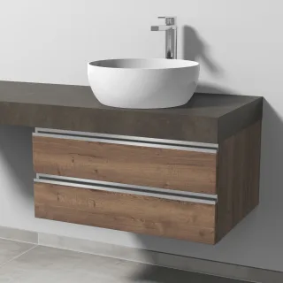 Sanipa Waschtischunterbau mit Auszügen 2morrow (L2301) 340x700x520 Eiche-Tabak L230150