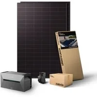 Kleines Kraftwerk Balkonkraftwerk, 1000 W, Monokristallin, (Flachdach/Garten, Solaranlage Komplettset mit Speicher), 2 x 500W, Anker Solarbank 2 Pro, Wechselrichter