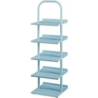 en.casa Schuhregal, für Kinder »Poytya« mit 5 Ebenen Stahl 96 x 30 x 27 cm Blau
