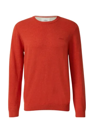s.Oliver Red Label - Strickpullover mit Logo-Stickerei rot - Gr. - M
