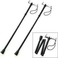 HAC24 Gehstock Gehhilfe Aluminium Gehstütze Schwarz Spazierstock mit Gelgriff, Set, 2-tlg., Faltbar, Höhenverstellbar 83-93 cm