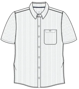 BASEFIELD - He.-Freizeithemd 1/2 Arm white-azure - Gr. - S