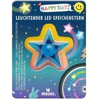 moses Fahrradklingel Happy Day Leuchtender Speichenstern LED blau