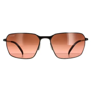 Serengeti Rectangle Mens Shiny Dark Gunmetal Mineral Polarized Drivers Gradient Shelton