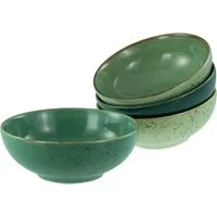 CreaTable Schale Nature Collection, Smoothie Bowl 4-tlg, Steinzeug, (Set, 4-tlg), Handwerklicher Look, Vintage