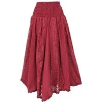 Guru-Shop Minirock Boho Spitzen Maxirock, Flamenco Rock, weiter.. alternative Bekleidung