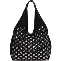 MIRROSI Shopper Damen Hobo Bag Schultertasche Wildleder-Optik mit Nieten (Shopper Handtasche aus Stoff, ca. 38x12x29 cm), Neue Kollektion Herbst/Winter 2026