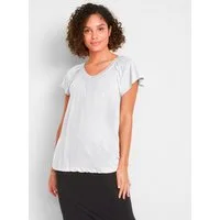bonprix T-Shirt Ballonform, mit kurzen Flügelärmeln, mit Gummibund am Saum