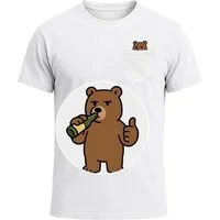 MoonWorks Print-Shirt Herren T-Shirt mit Brusttasche Fun-Shirt mit Bär Brustprint Aufdruckl mit Print