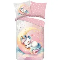 good morning Kinderbettwäsche Kinder-Wendebettwäsche "Molly", Renforcé, Renforcé Motiv: Einhorn/Sterne