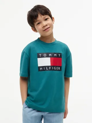 HERITAGE PRINTED FLAG T-SHIRT Platinum Teal - Gr. - 10