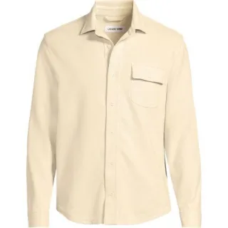 Jerseyhemd mit Struktur für Herren, Herren, size: regular, Braun, Elasthan/Baumwoll-Mischung/Polyester-Mischung, by Lands' End