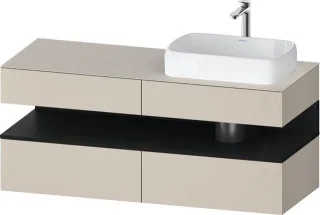 Duravit Qatego Konsolenwaschtischunterbau wandhängend Taupe Supermatt 1400x550x600 mm - QA4766016830 QA4766016830010