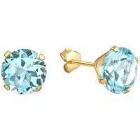 Fascination by Ellen K. Paar Ohrstecker Gold 585 mit echtem Blautopas (beh) 7mm