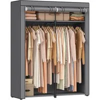 SONGMICS Stoffschrank Stoffschrank mit 2 Kleiderstangen, faltbare Garderobe, 1 er/2er Set