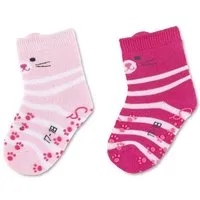 Sterntaler® Basicsocken ABS Krabbelsocken 2er-Pack Katze (2-Paar, 2er-Pack) Krabbelsocken mit Noppen an der Sohle, ABS- Socken mit süßen Motiven