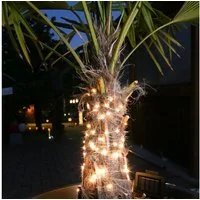 MARELIDA LED-Lichterkette LED Solar Lichterkette Draht 100 LED 9,9m Sensor Außen Garten Party, 100-flammig