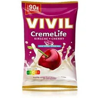 VIVIL Süßigkeit, Vivil Creme Life Kirsche fruchtige Lutschbonbons zuckerfrei 90g