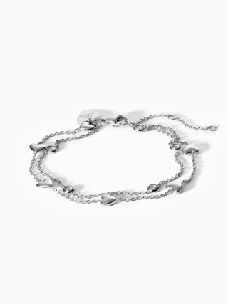 PURELEI Glitter Heart Armband, verstellbare Länge