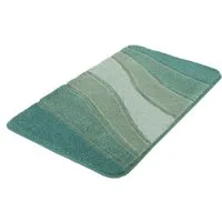 Kleine Wolke Badematte Ocean, Badvorleger, Badezimmer Teppich, Höhe 21 mm, rutschhemmend beschichtet, fußbodenheizungsgeeignet, Kunstfaser, rechteckig, Badteppich, Wellen Design, mit Farbverlauf, Hoch-Tief Effekt, waschbar