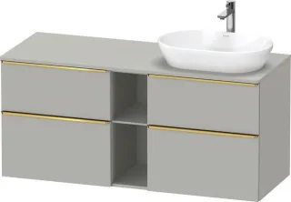 Duravit D-Neo Konsolenwaschtischunterbau wandhängend Betongrau Matt 1400x550x664 mm - DE4970R3407000 DE4970R34070000