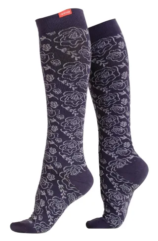 VIM&VIGR - Weite Wadenstrümpfe mit abgestufter Kompression 20-30 mmhg mit Merinowolle für Männer & Frauen - Vintage Purple
