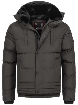 Alessandro Salvarini Herren Winterjacke AS-281 mit Teddyfell & abnehmbarer Kapuze