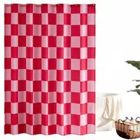 Minicloss Duschvorhang für Badezimmer, hübsches Retro-Schachbrettmuster,183 x 183 cm