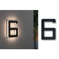 Paulmann LED Außen-Wandleuchte Solar Hausnummer, LED fest integriert, Warmweiß, LED-Modul, Hausnummern, Buchstaben wählbar, Akku wechselbar