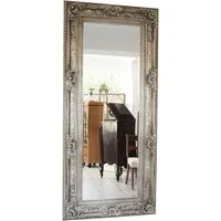 Aubaho Dekoobjekt Spiegel Wandspiegel Facettenschliff 218x98cm Farbe silber Holzrahmen A