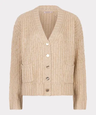 Esqualo - Oversized Strickjacke beige - Gr. - XS