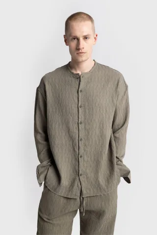 Texturiertes Langarm-Shirt mit Rundhalsausschnitt