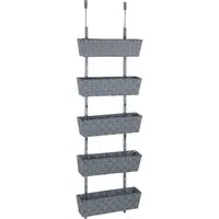 WENKO Türregal Hängeregal Adria Bad Küche Hängeregal Türhängeregal, 5 Etagen 42x141x16 cm Grau