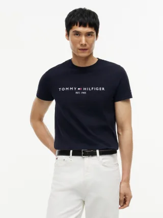 CORE TOMMY LOGO TEE JET BLACK - Gr. - L