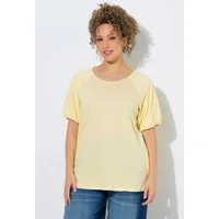 Ulla Popken T-Shirt T-Shirt Ballonärmel Rundhals Halbarm Modalmix
