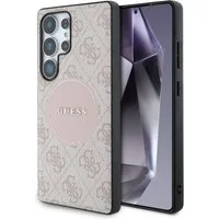 Guess Handyhülle Galaxy S25 Ultra Kunstleder rosa MagSafe Logo goldfarben 6,9 Zoll, Kantenschutz
