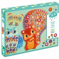 DJECO Kreativset Kollagen für die Kleinen Mosaik Milfiori Basteln mit Moosgummi