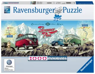 Ravensburger Panorama Puzzle 15102 - Mit dem VW Bulli über den Brenner [1000 Teile]