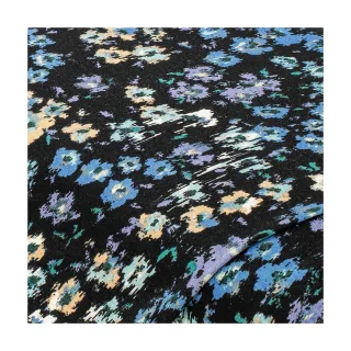 Viskose-Jersey "Aquarell-Blumen", schwarz-color