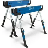 Scheppach Sägebock MWB600, 1200 kg max. Belastbarkeit, (Set, 2-St), Arbeitshöhe von 61,8 cm bis 82 cm anpassbar
