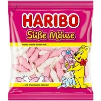 HARIBO Süßigkeit, Haribo Süße Mäuse Schaumzucker Himbeer und Saftorange Geschmack 175g