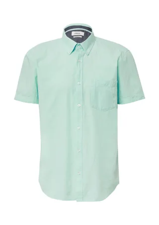 s.Oliver Red Label - Regular Fit: Kurzarmhemd mit Struktur-Streifen blau - Gr. - S