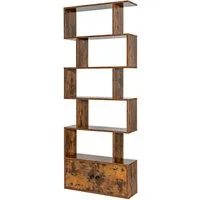 COSTWAY Bücherregal 6 Ebenen Standregal, 183 x 70 x 23 cm, aus Holz