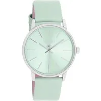 OOZOO Quarzuhr Damenuhr C11369 Mintfarben Lederband 36 mm C11369