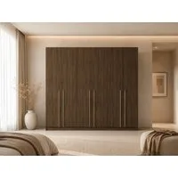 MOEBLO Drehtürenschrank Glamy 6D (Moderner 6-türiger Kleiderschrank mit viel Stauraum, vier Kleiderstangen, Einlegeböden – Ideal für Schlafzimmer, Ankleidezimmer, Schrank Garderobe Drehtürenschrank) (BxHxT): 230 cm x 210 cm x 57 cm