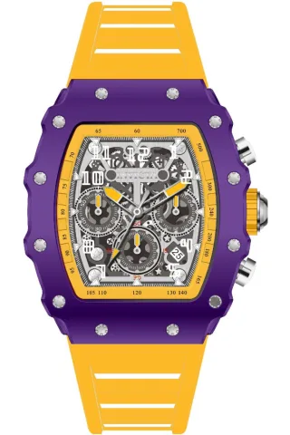 INVICTA Racing 69699 Herrenuhr - Quarzwerk - Acryl mit silbernem Zifferblatt - 43 mm