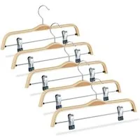 relaxdays Kleiderbügel 10 x Hosenbügel Holz natur
