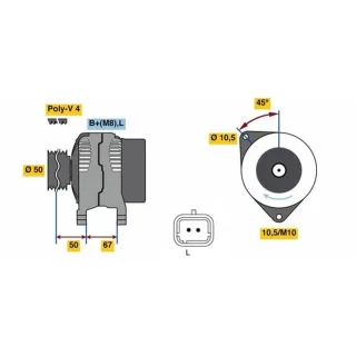 Bosch Lichtmaschine 80A Nissan Micra Note